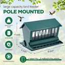 Zonon Squirrel Proof Bird Feeder Metal 12lbs Large Capacity for Cardinals Chickadees Green Bird Feeder on Pole for Outdoors, Not Including Pole