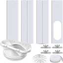 Portable Air Conditioner Window Kit, 2-in-1 Universal Window Seal for 5.1"/ 5.9" Exhaust Hose and Tumble Dryer, Mobile A/ C Window Vent Seal Kit with 4 Adjustable Seal Plate