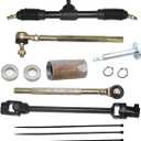 PRO BAT 435 mm /17.1'' Go Kart Steering Gear Rack Pinion 390 mm/15.4'' Adjustable Rack Shaft Tie Rod Kit fit for 110cc 125cc 140cc 150cc Go Kart Cart Golf Buggy UTV