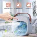 Portable Air Condition Fan -6000mAh Rechargeable Mini Ice Cooler with 3 Speed Settings,3.5-15.5 Hours Runtime,Quiet Desk Cooling Fan, White Personal Air Cooler for Car,Bedroom, ravel,Office,Outdoor