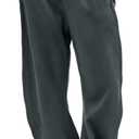 FAIABLE Wide Leg Sweatpants Women Men - Barrel Sweatpants Women, Super Soft Washed Sweat Pants, Womens Fleece Baggy Joggers with Pockets, Drawstring & Relaxed Fit Dark Grey, S