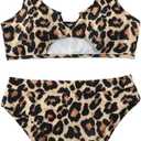 SUUKSESS Women Cutout Bikini Sets Push Up High Waisted Swimsuits 2 Piece (Brown, XL)