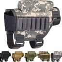 2 x Rifle Buttstock, Hunting Shooting Tactical Cheek Rest Pad Ammo Pouch with 7 Shells Holder