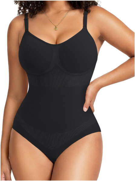 Gotoly Shapewear for Women Tummy Control Shapewear Bodysuit Seamless Faja Body Shaper Waist Trainer Body Suit Butt Lifter, Size L, Black