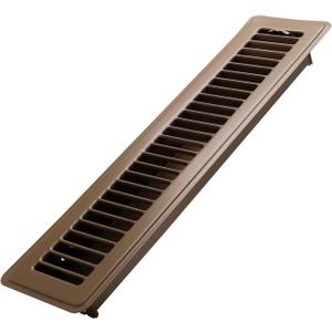 2x14 Inch Floor Register - Heavy Duty Steel Walkable Floor Vents - Easy Adjust Air Supply Lever - Vent Covers for Home (Brown)