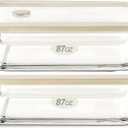 Urban Green Glass Food Container Set with Glass Lid, Large Meal Prep Container Set, Airtight Food Storage Containers with Air Vent Lid, 2 Pack, Large, 87oz, LeakProof, 100% Plastic Free, White color,