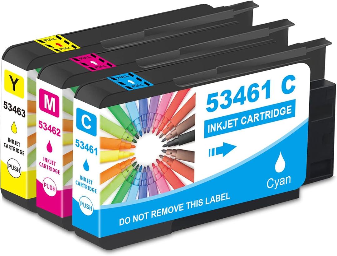 Compatible LX1000 LX2000 Ink Cartridge Replacement for Primera 53461 53462 53463 Color Ink Used with Primera LX1000 LX2000 Color Label Printers(1Cyan 1Magenta 1Yellow, 3 Pack)