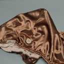 Satin Hair Wrap Towel, Double Layer Curly Hair Turban Towel for Women - Satin Hair Drying Towel for Curly Hair (Bronze)