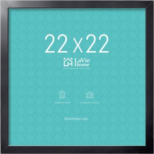 LaVie Home 22x22 Picture Frame, Square Poster Frame with High Definition Plexiglass, Horizontal or Vertical Wall Gallery 22 x 22 Frames Suitable for Photos, Artworks, Posters,Puzzle, Black 1pc