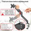 Suptek Monitor Mount Gas Spring Monitor Arm Desk Mount Fully Adjustable Fits 17 20 22 23 24 26 27 32 35 inch Monitors Weight Capacity up to 24.25 lbs