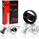 LYSIAN High Fidelity Ear Plugs for Concerts - Reusable Noise Cancelling Concert Earplugs for Musicians, Motorcycle, Music Festival, Games, DJ, Drumline-2 Pairs Valued Pack