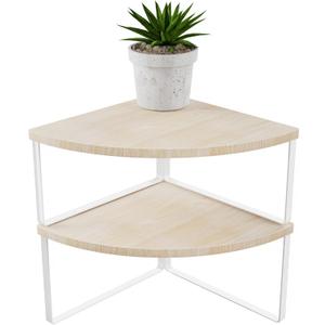 Corner Shelf Countertop Organizer - Set of 2 Corner Shelves for Kitchen Cabinet Organizer, Spice Rack, Stackable Bathroom Stand and Storage, Sink Rack, Corner Cabinet, Counter Decor, Natural Beige (Stacked Utility)