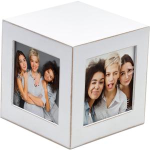 FINE PHOTO GIFTS White Wood Photo Cube