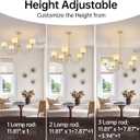 Shenmoyl 30.31" Brass Gold 5-Light Chandelier, 5-Arm White Tulip Glass Pendant Light Fixture, Height Adjustable Vintage Branch Chandelier for Dining Room Living Room Kitchen Island Farmhouse