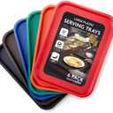 Stock Your Home Large Plastic Serving Trays for Fast Food (Set of 6) 16 x 12 Multicolor Cafeteria Tray for Lunch, Restaurant, Caf, Craft Service Carts