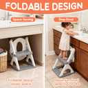 Potty Training Seat with Step Stool Ladder, Toddler Toilet Seat for Boys Girls, Adjustable 6 Heights Fits Round & Elongated Toilets, Anti-Slip Pads & Leak-Proof Guard