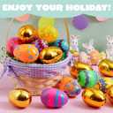 JOYIN 18 Pcs Printed Easter Eggs Include 8 Golden Eggs, 3.15" Colorful Plastic Easter Eggs, Fillable Empty Eggs for Easter Egg Hunt, Basket Stuffer Filler, Egg Toddler Gift