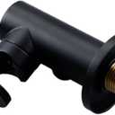 Adjustable Hand Shower Head Bracket Brass Shower Elbow Base Bidet Sprayer Support Bracket Bathroom Wall Mount Shower Head Holder(Black with Outlet)