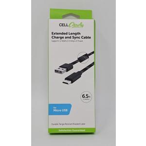 CellCandy Extended Length Charge & Sync Cable Micro USB 6.5 Feet 