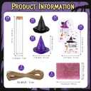Bokon 24 Sets Halloween DIY Candy Tube Kit with Purple Black Witch Hats Empty Glass Test Tubes with Corks Card Mesh Fabric and Twine for Party Favors Treat or Trick Crafts Halloween Party Decorations