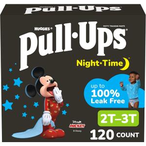 Pull-Ups Boys' Night-Time Potty Training Pants, Size 2T-3T, 120 Count