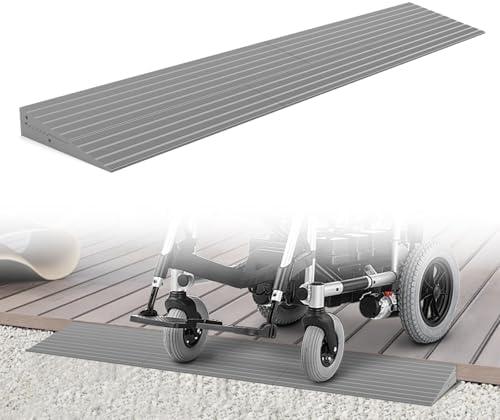 1.2" Rise Threshold Ramps for Doorways, 2000 Lbs Load Capacity, 34 inch Long Non-Slip Natural Rubber Power Wheelchair Ramp Stacking to Use for Doorways, Curb, Sweeper, Power Scooters, Bathroom-Grey
