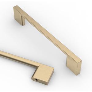 Asidrama 10 Pack 5 Inch(128mm) Brushed Brass Kitchen Cabinet Handles, Cabinet Pulls Kitchen Cabinet Hardware for Cupboard Drawer Pulls