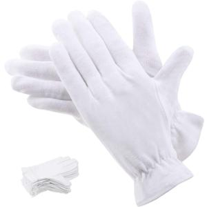 100 Percent Cotton Gloves for Dry Hands Eczema, Selizo 10 Pairs White Cotton Gloves for Women Dry Hands Moisturizing Cosmetic Sensitive Irritated Skin Spa