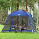 CAMPROS CP Screen House 10 x 10 Ft Screened Mesh Net Wall Canopy Tent Screen Shelter Gazebos for Patios Outdoor Camping Activities - Blue