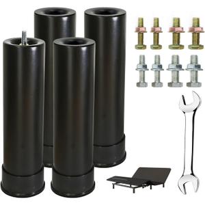 9 Inch Metal Adjustable Bed Base Frame Leg Replacement Heavy Duty Extra Height Leg Compatible with 89% of Frameworks Such as M8 M10 Thread (Set of 4)