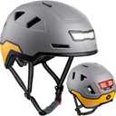 Bike Helmet with LED Lights - Urban Bicycle Helmet for Adults, Men & Women - CPSC & NTA-8776 Dual Certified - Class 3 E-Bikes, Scooters, Onewheel, Commuter, Mountain (Gull)