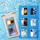 IPX8 Floating Waterproof Dry Bag 2-Pack ,7.2 Inch Waterproof Phone Pouch for iPhone 16/15/14 Pro Max Galaxy S24/S23 Adjustable Lanyard + wrist strap Beach Swimming Travel Essentials (black+white+ Orange)
