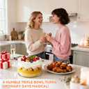 Oungg Large Salad Bowl, Trifle Bowl Glass with Sealed Lid, Versatile Mixing and Serving Bowl for Laying Ice Cream,Cake,Cupcake,Salad (9 in)