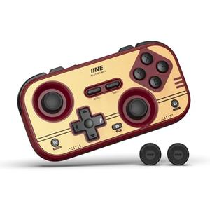 IINE Retro Pocket Game Controller, Wireless Gamepad for Switch/Steam Deck/PC/iOS/Android | Mini Portable Controller with Hall Joystick, 1000Hz Response Rate, Customizable Buttons, 600mAh Battery