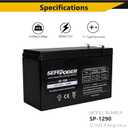 SEFEPODER 12V 9Ah Rechargeable Sealed Lead Acid Battery (F2 Terminals)
