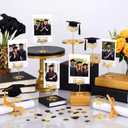 Colarr 24 Pcs 2026 Graduation Photo Holders for Table Centerpieces Gold Grad Cap Picture Display Table Number Holders Card Stands for Class of 2026 Graduation Party Decorations Supplies