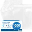 10" X 13" Self-Sealing Cellophane Bags (1000 Count) 1.5 Mil Clear Poly Packaging for Shirts, Clothing, Apparel - Reinforced Resealable Cello Bags for Small Business Shipping - Spartan Industrial