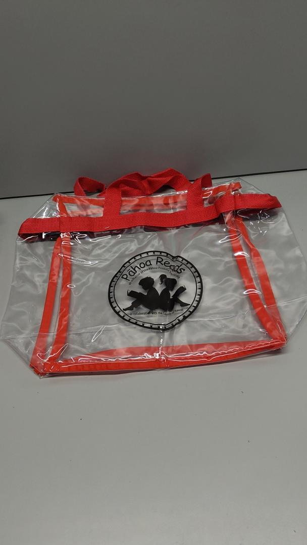 Clear Zipper Tote With color trim Pack of 4