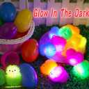 12 Pack Easter Eggs Filled LED Chick Duck Puffer Balls Easter Egg Fillers Toys, Light Up Stress Relief Fidget Toys Squeeze Ball Easter Basket Stuffers for Kids Boys Girls Easter Eggs Hunt Party Favors