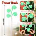 Gejoy 6 Pcs Christmas Tree Picks Decoration Sandworm Decor Woolen Candy Curly Pick Xmas Toppers Branches with Bells for Party Supply DIY Home Crafts Hanging Ornament Gifts(Stripes,Macaron)