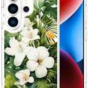 Compatible with Samsung Galaxy S26 Ultra Cases with Design, Cute Transparent Phone Case for Women Girls Girly with Heavy Duty Protective Bumper (Clear Green Leaves Tropical)