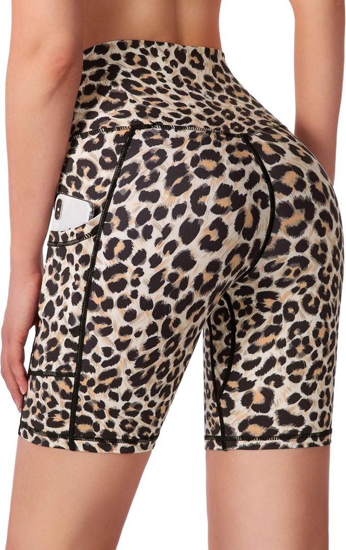 Soothfeel Women's Workout Yoga Shorts 3"/ 5" High Waist Spandex Shorts | 2 Pockets, Stretch, Soft, Tummy Control, Athletic, Biker, Pilates, Gym, Running (Brown, M)