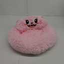 Hollypet Self-Warming Donut Pet Bed Luxury Cozy Nest Monster Sleeping Bed Round Faux Fur Bed for Cats, Pink
