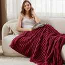 Bedsure GentleSoft Deep Red Fleece Blanket for Couch - Cozy Soft Blankets for Women, Cute Small Throws for Girls, 50x70 Inches