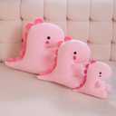 Plush Dinosaur Stuffed Animal, Cute Toys Anime Dinosaur Soft Throw Pillow Gift for Children Boys Girls Pink 10.8 inch