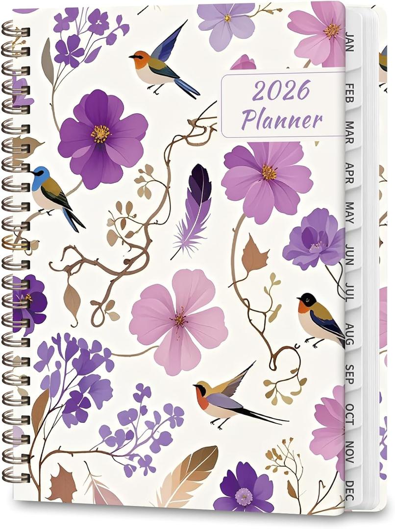 2 x 2026 Planner, Weekly and Monthly Calendar Planner Book, Jan 2026 - Dec 2026, Planning Agenda for Desk Accessories and School Supplies - A5 (6.3'' x 8.5'') (Violet)