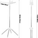 Rotatable and Foldable Clothes Drying Rack 59 Inch Laundry Drying Tree with 27 Hanging Holes, Space-Saving 4-Legged Free Standing Hanger Stand for Indoor, Balcony and Laundry Room