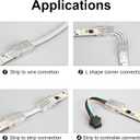 20Pcs 3 Pin 10mm LED Strip Connectors Gapless Solderless Strip to Wire Connector for 10mm IP20/IP65 SMD 5050 Dream Color LED Strip Light WS2811 WS2812B