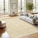 Valenrug Washable Rug 8x10 - Stain Resistant 8x10 Area Rugs for Living Room, Non Slip Backing Printed Rugs for Bedroom, Folable Machine Washable Area Rug (8'x10', Tan)
