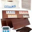 Extguds Deluxe Rummy Cube Game Set, 106 Tiles Classic Wooden Game, with 4 Handmade Wooden Racks, Portable Canvas Bag, Travel Set